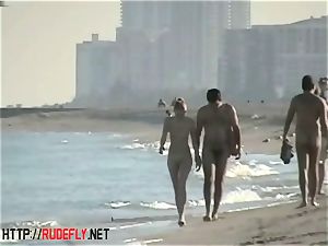 voyeurism at a steamy naturist couple on the beach
