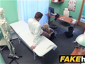 faux health center Fit blonde fellates fuck-stick