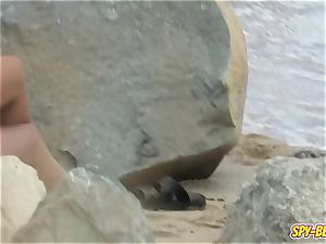 unexperienced Beach uber-sexy panty swimsuit teen - voyeur vid