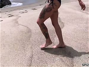 Anna Bell Peaks tearing up a giant man-meat on the beach